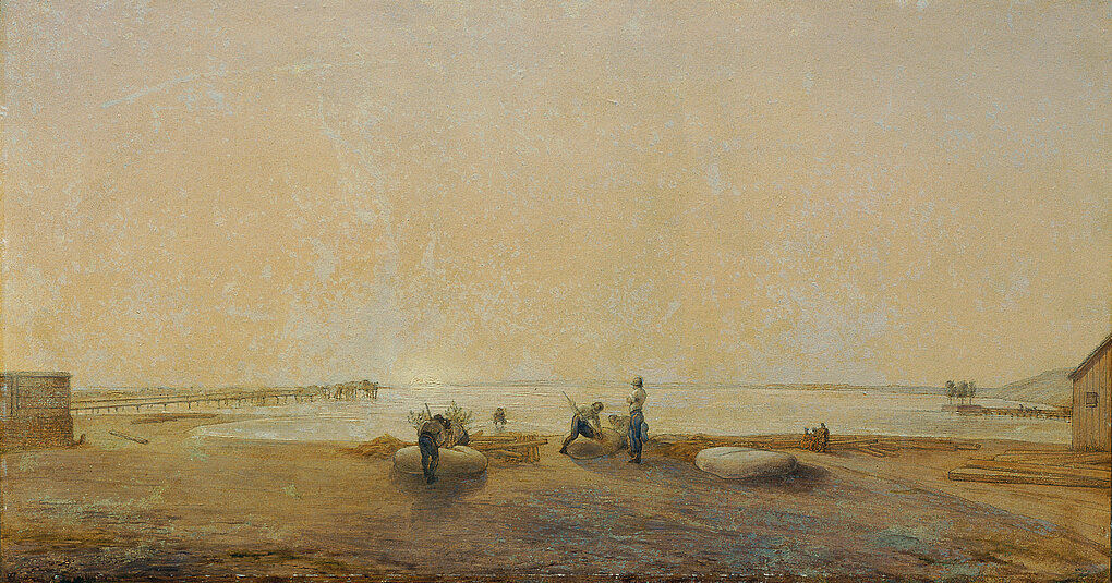 A painting of a drying Neusiedlersee in Austria from Ludwig Ferdinand Schnorr von Carolsfeld