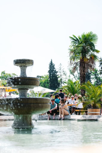 Austrian stone fountain at the Karakterre wine festival