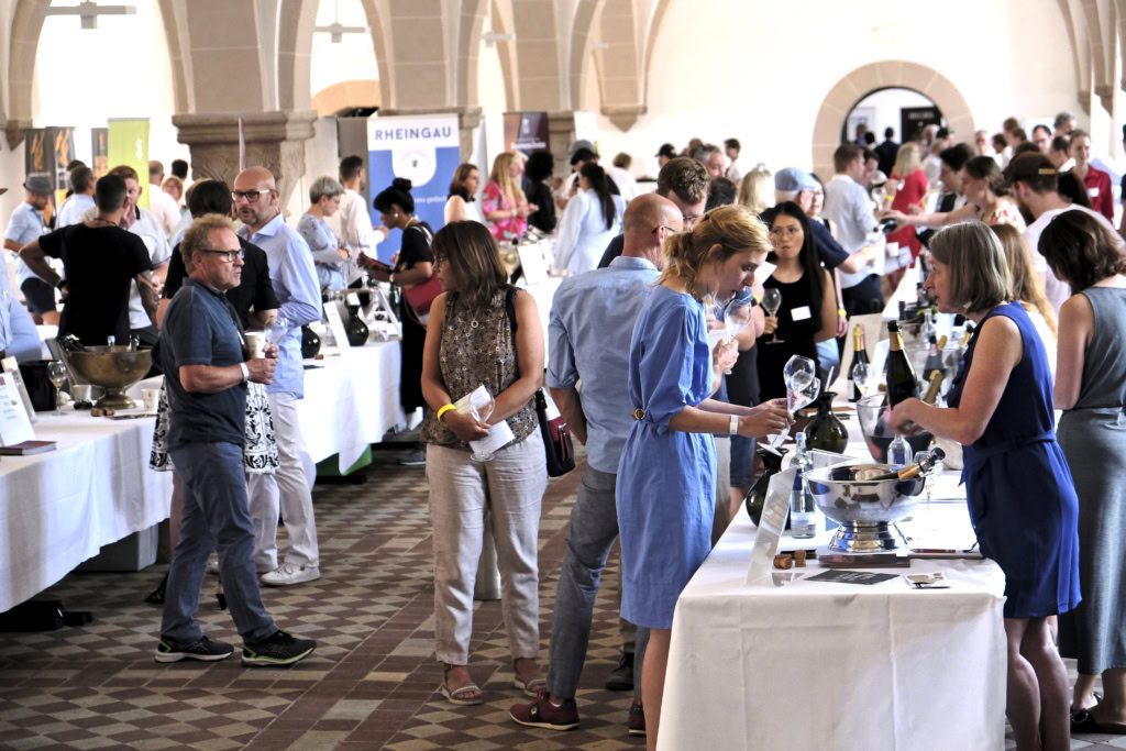 Tasters at the International Sparkling festival in Kloster Eberbach